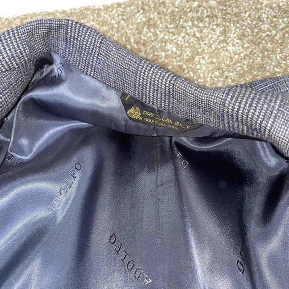 Adolfo sport coat Bloomingdales men's gray blazer jacket 2 button vintage SZ L - Picture 9 of 10